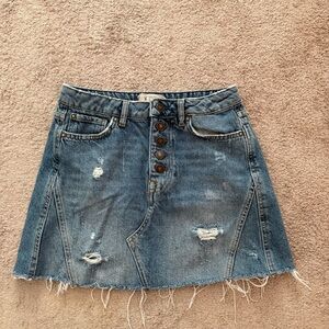 Free People Denim Button-Up Skirt size 26